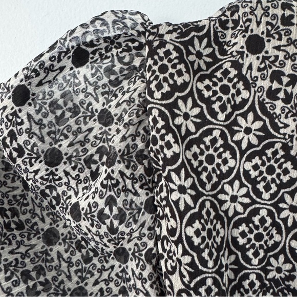 Dex Black & White Boho Maxi Dress – Smocked Waist, V-Neck, XL - Picture 8 of 13